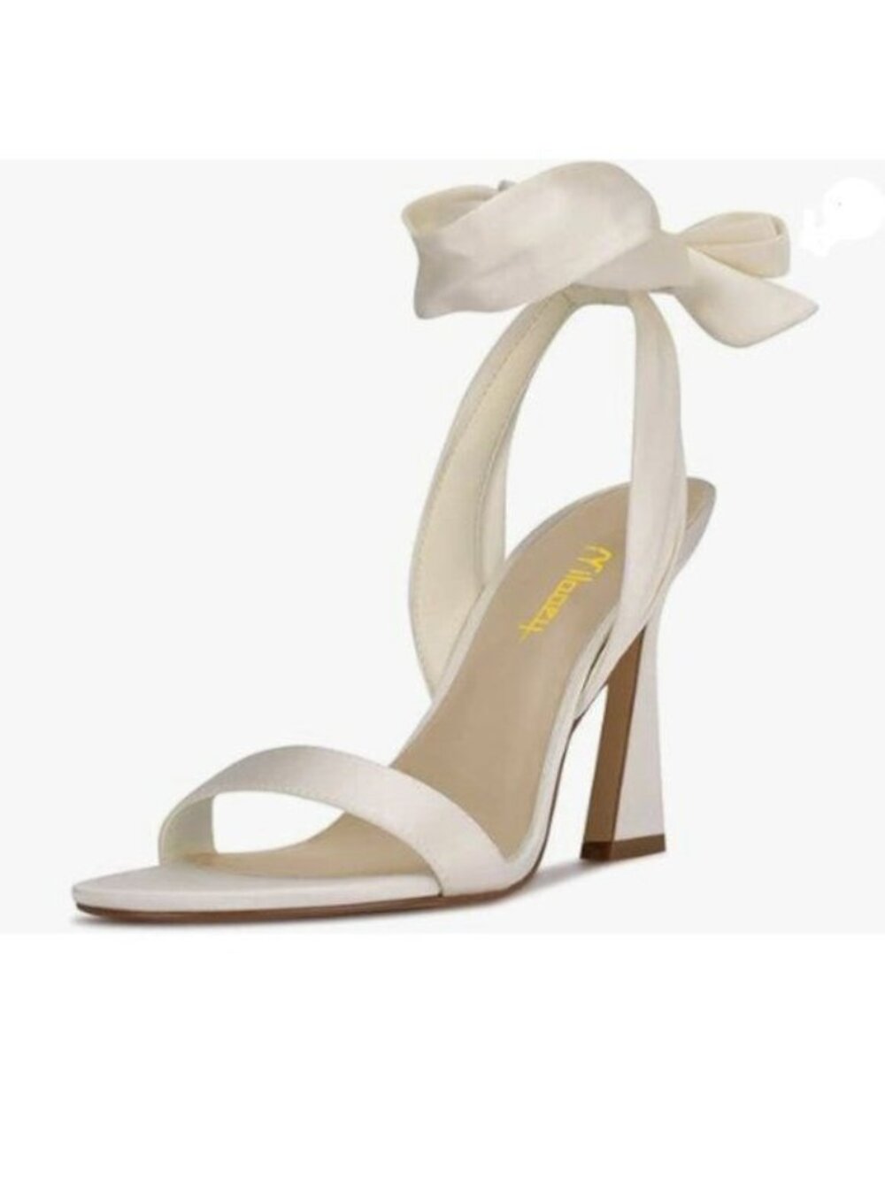 Milooey shoes Women Open Toe Strappy Heeled Sandal Lace Up High Heels White Shoe
